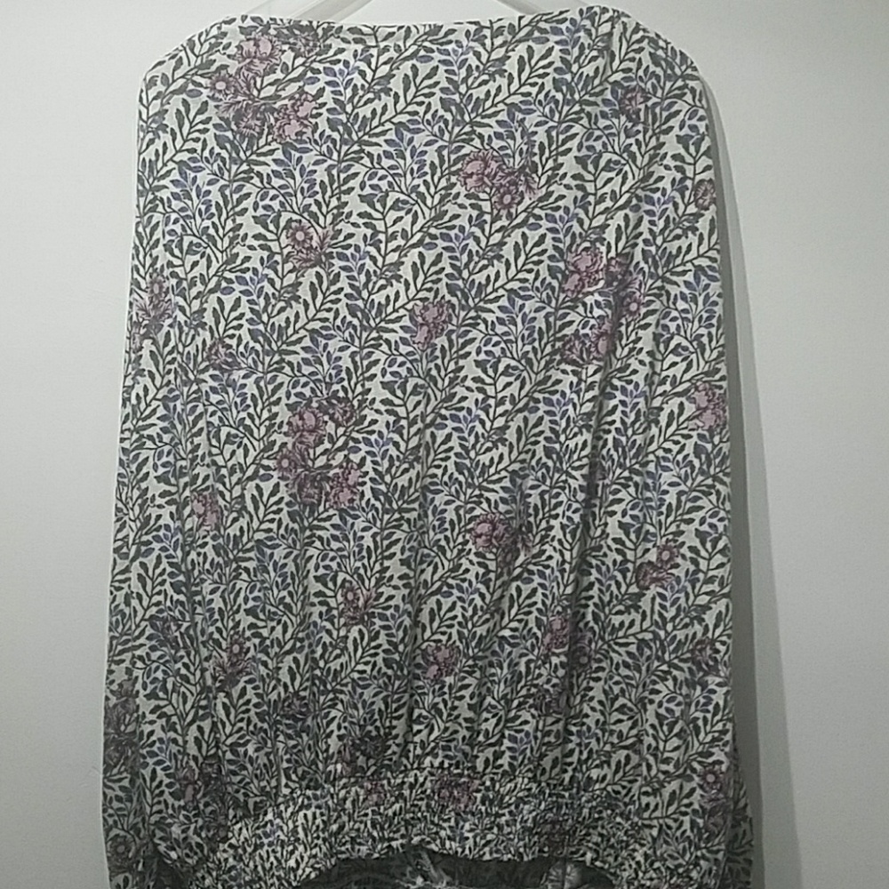 Lucky Brand Plus Banded Bottom Peasant Top - Picture 6 of 8